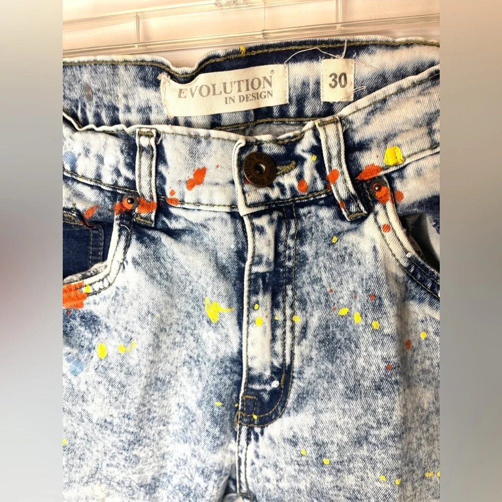 Evolution in Design Paint Splatter Jeans - Picture 4 of 6